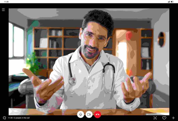 portrait doctor video call virtual appointment with patient 11zon